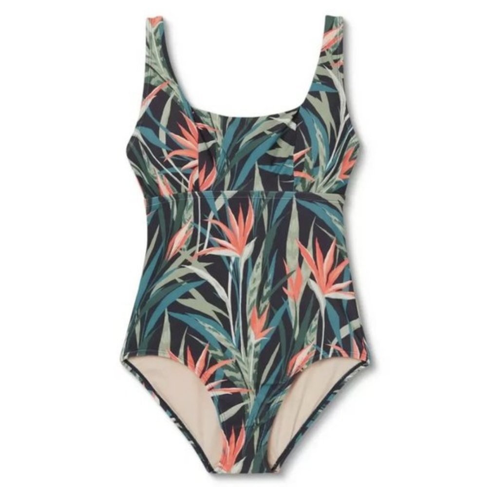 KONA SOL Square Neck High Coverage One Piece Swimsuit